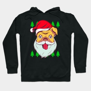 Funny Santa Pug Hat Dog Ugly Christmas Tree Pugmas Xmas Gift Hoodie